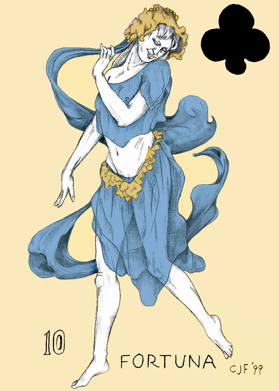 10 of Clubs — Fortuna from the Playing Card Oracles deck