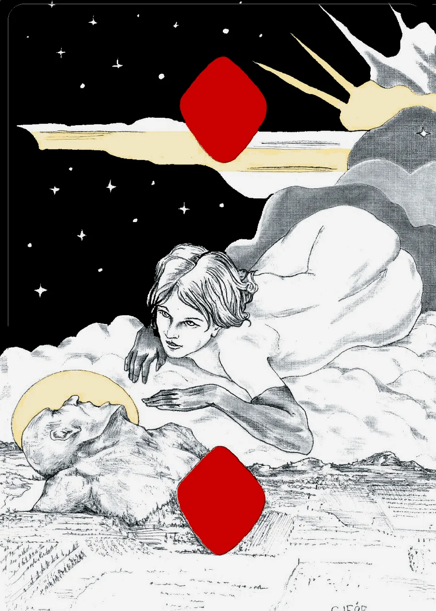 2 of Diamonds — The Rivals from the Playing Card Oracles deck