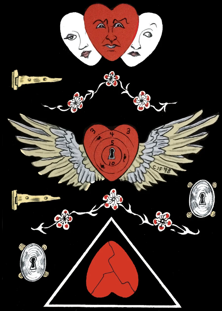 3 of Hearts — The Clutch from the Playing Card Oracles deck