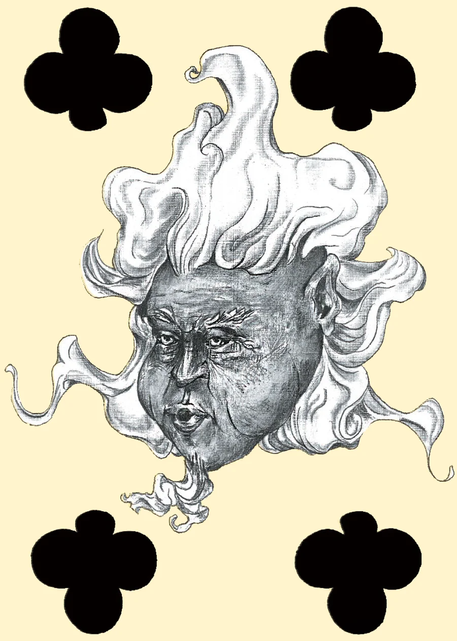 4 of Clubs — The East Wind from the Playing Card Oracles deck