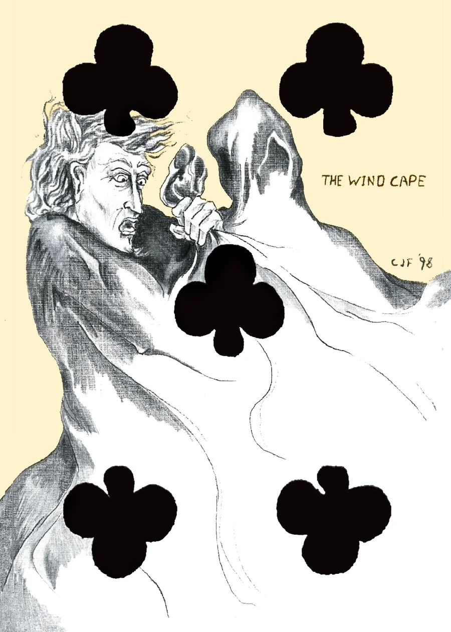 5 of Clubs — Wind Cape from the Playing Card Oracles deck