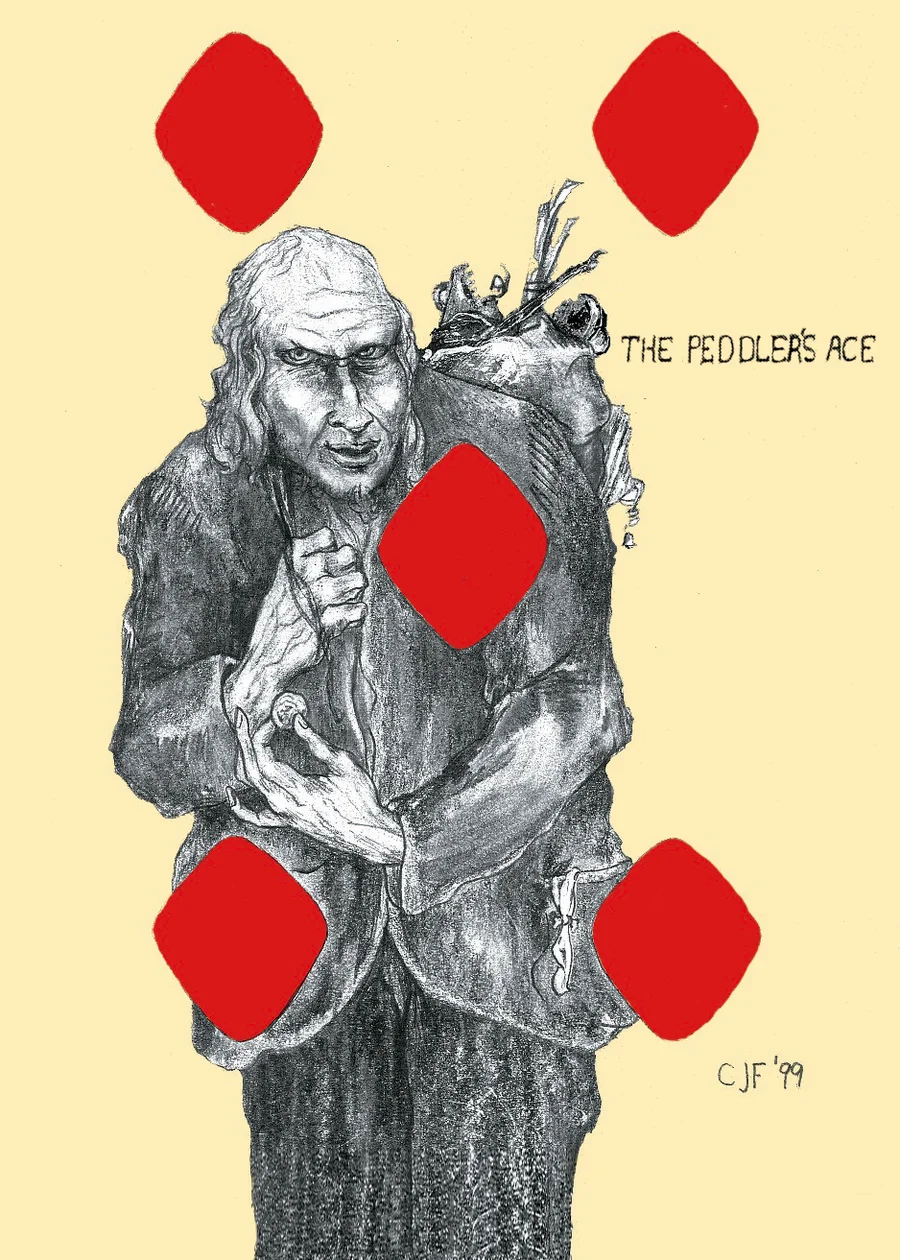 5 of Diamonds — Peddler’s Ace from the Playing Card Oracles deck