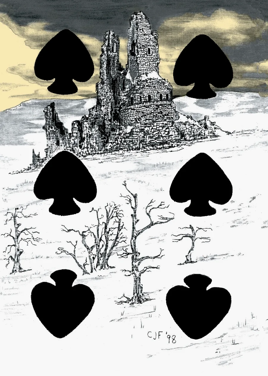 6 of Spades — The Ruin from the Playing Card Oracles deck