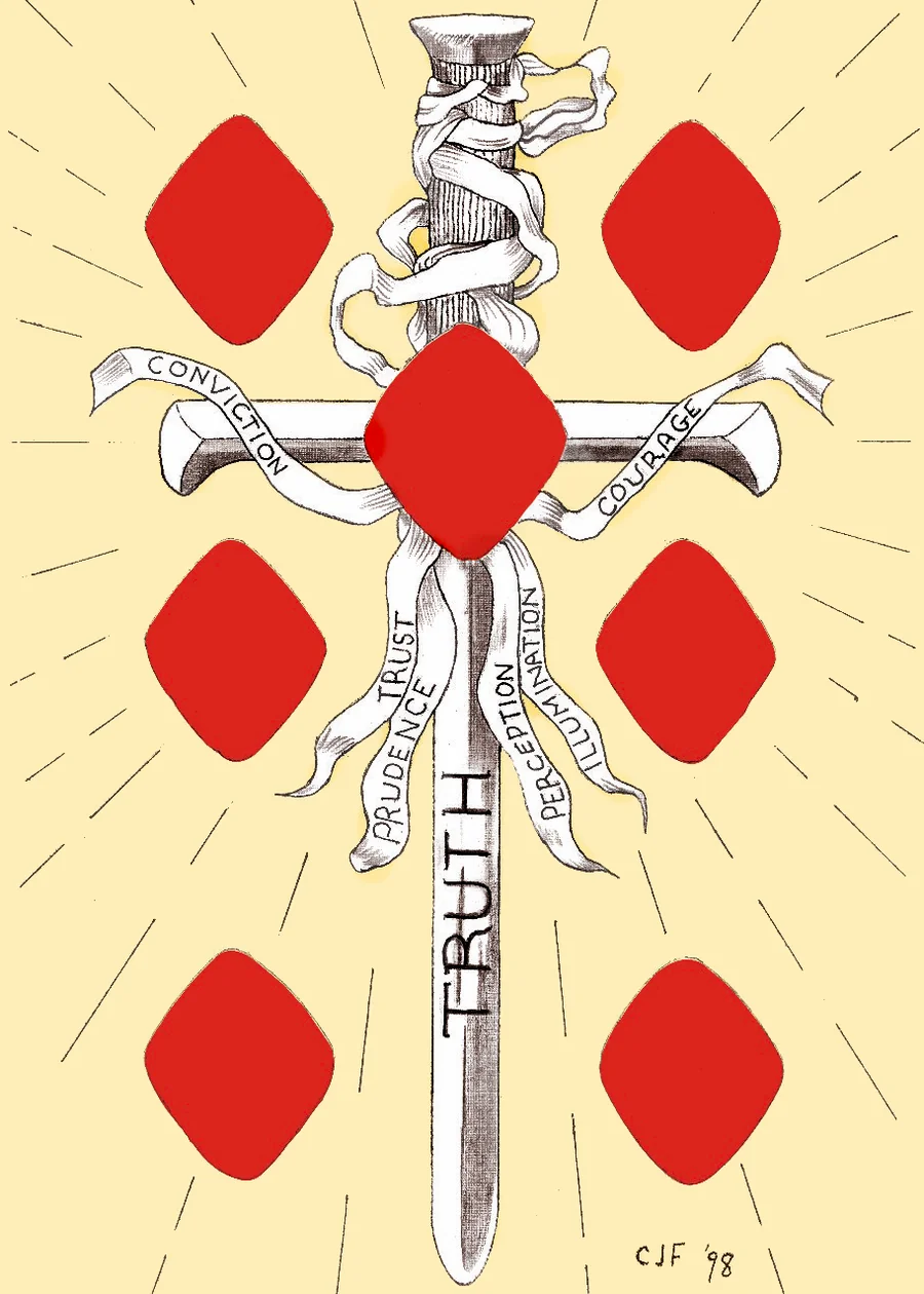 7 of Diamonds — Sword of Truth from the Playing Card Oracles deck