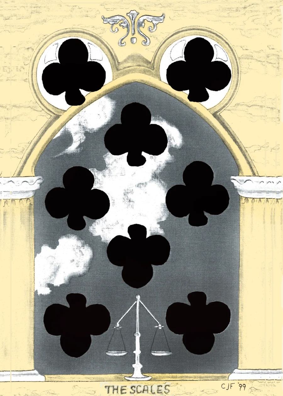 8 of Clubs — The Scales from the Playing Card Oracles deck