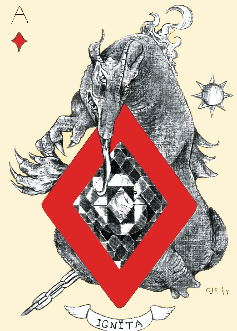 Ace of Diamonds — Ignita from the Playing Card Oracles deck