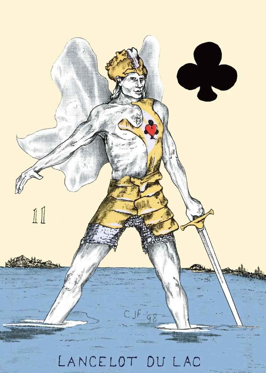 Jack of Clubs — Lancelot du Lac from the Playing Card Oracles deck