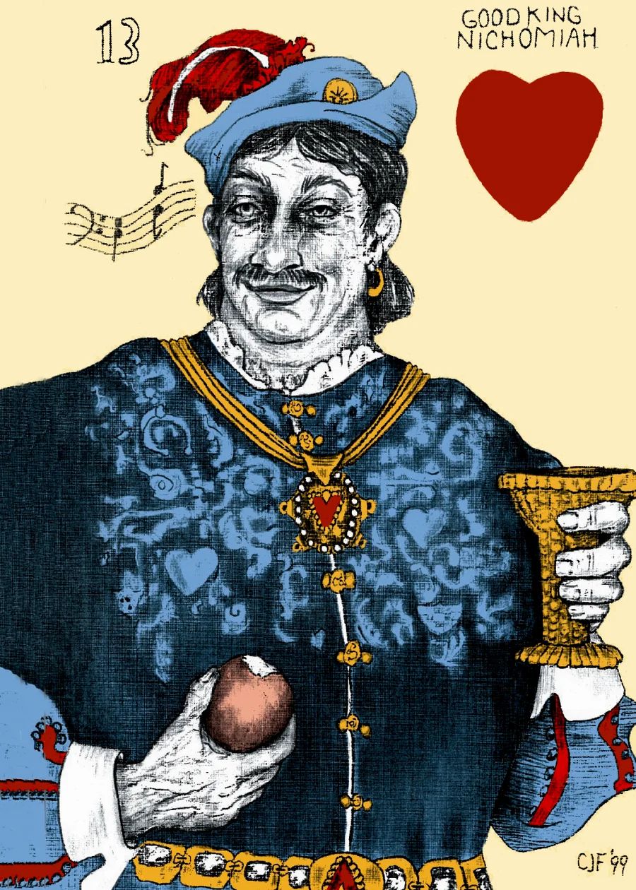 King of Hearts — Nichomiah from the Playing Card Oracles deck