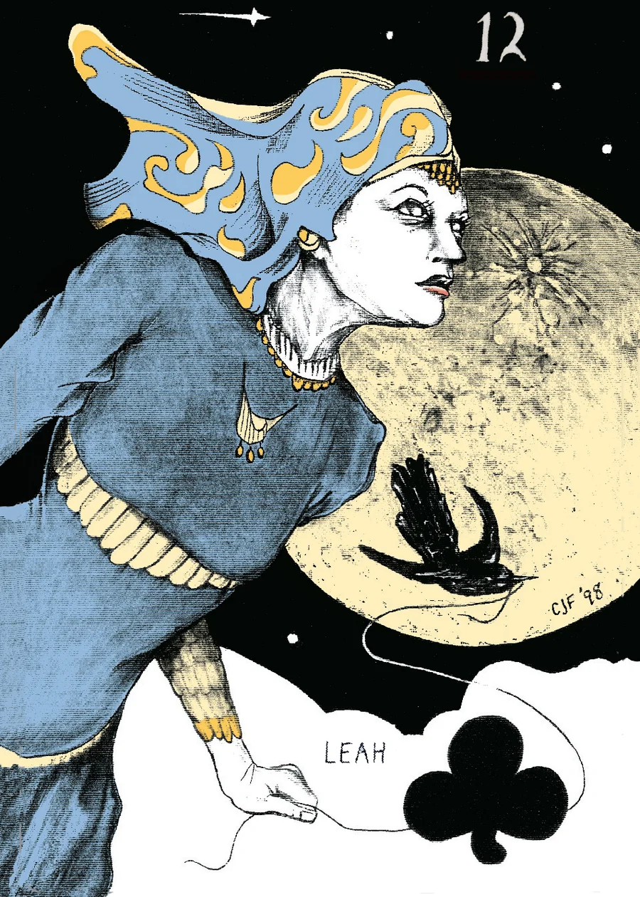 Queen of Clubs — Leah from the Playing Card Oracles deck