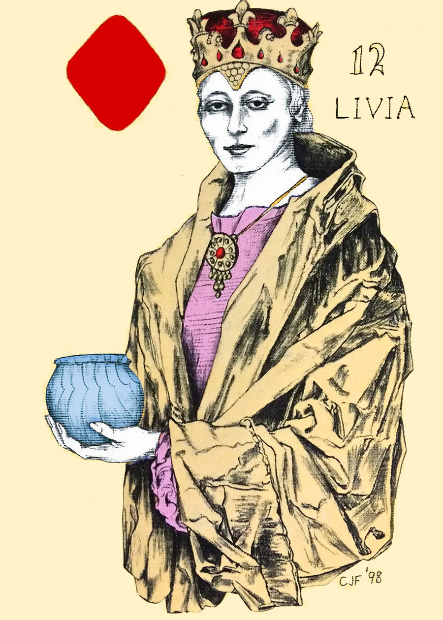 Queen of Diamonds — Livia from the Playing Card Oracles deck
