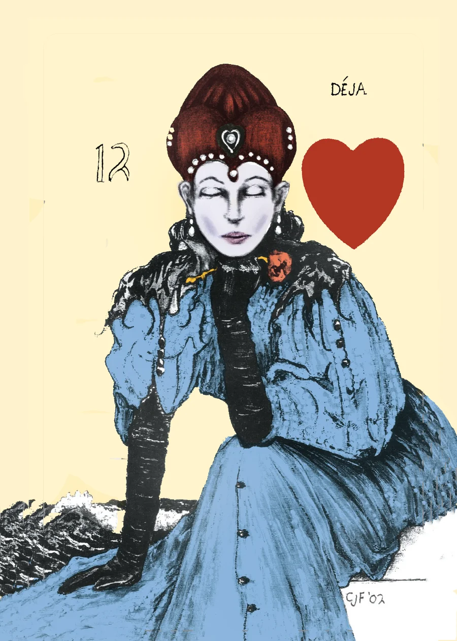 Queen of Hearts — Déja from the Playing Card Oracles deck