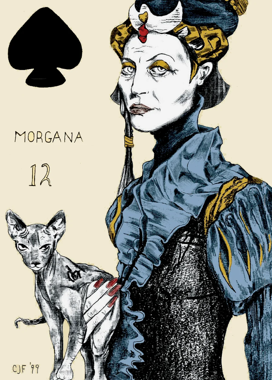 Queen of Spades — Morgana from the Playing Card Oracles deck
