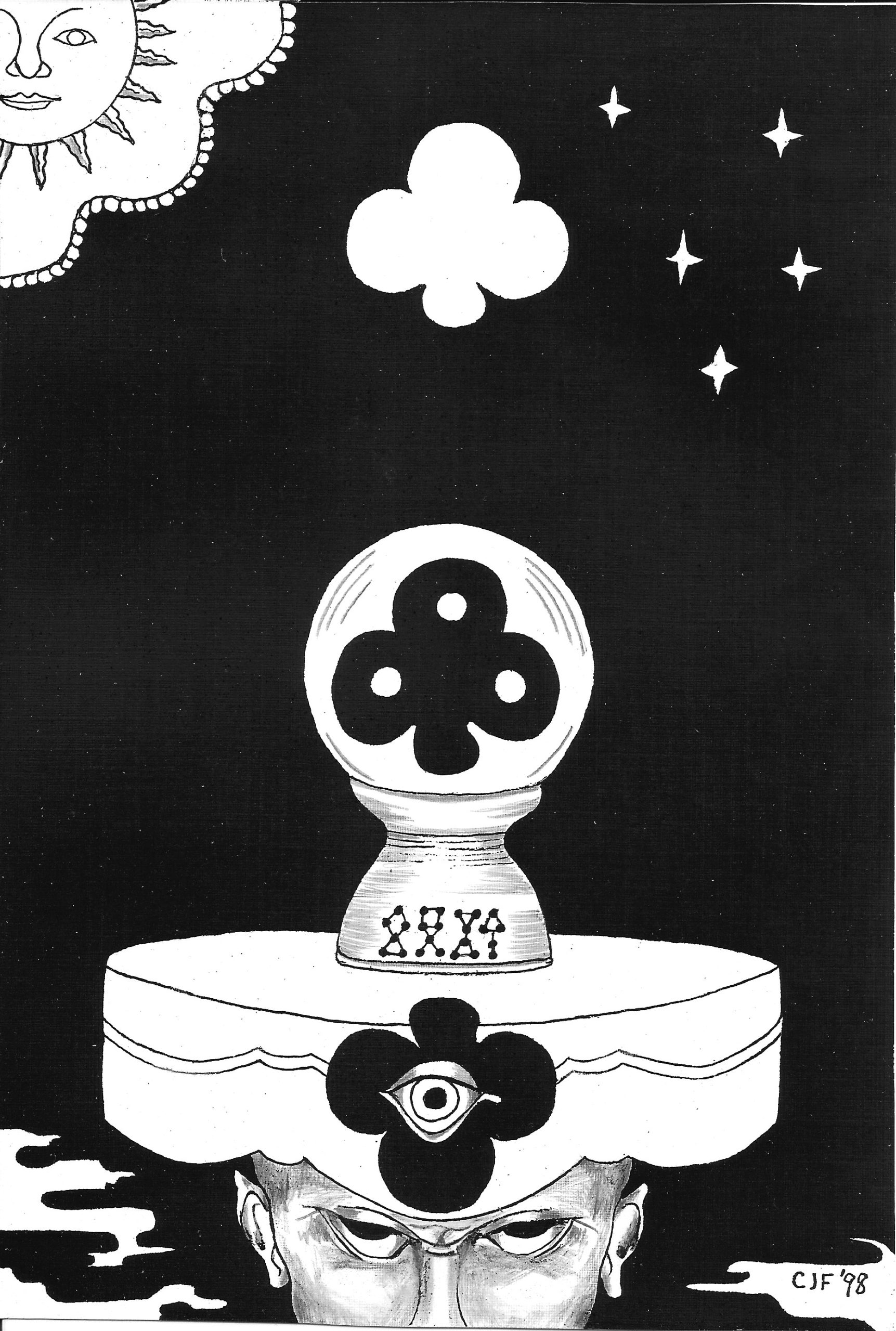 Three of Clubs — artwork by C.J. Freeman