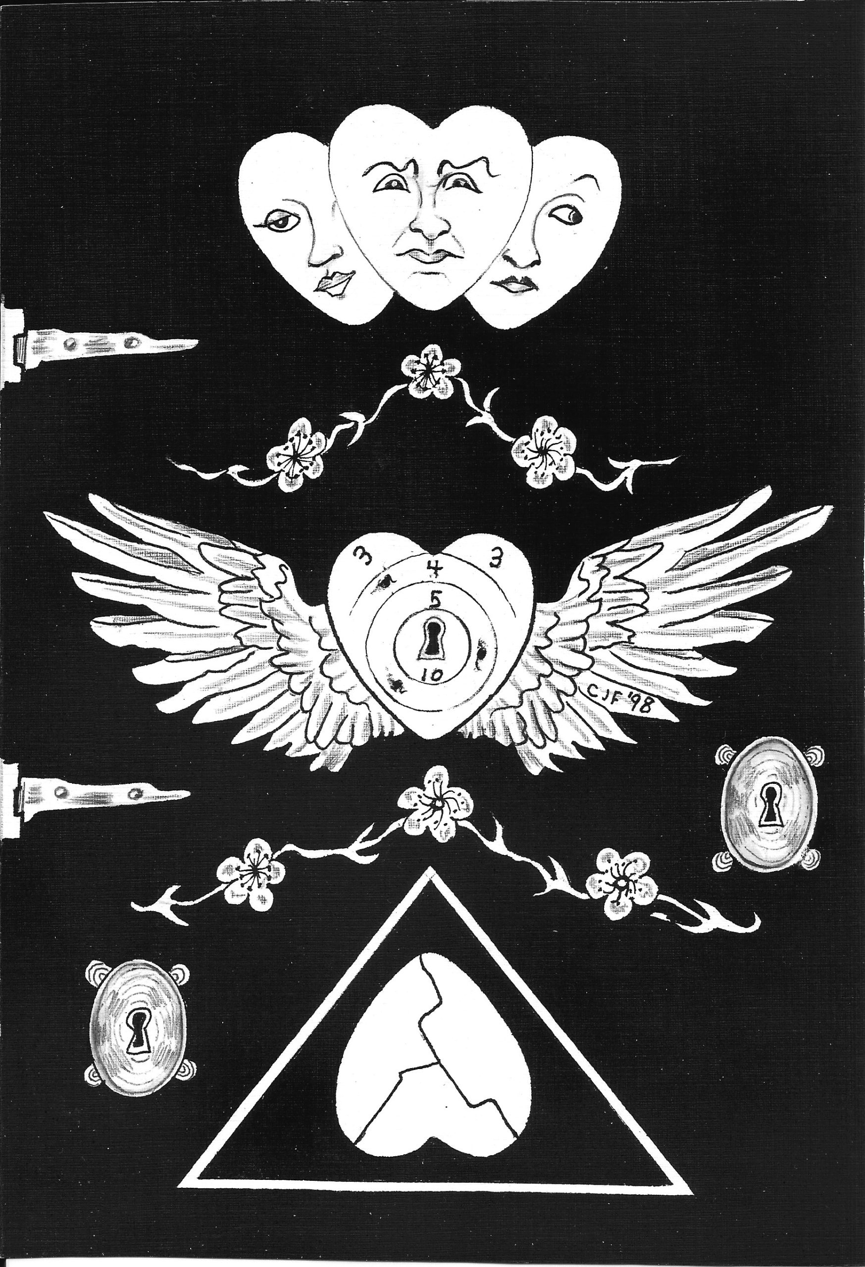 Three of Hearts — artwork by C.J. Freeman