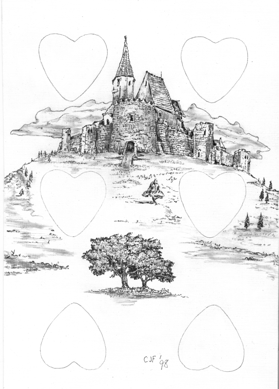 Six of Hearts — Sketch — artwork by C.J. Freeman