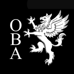 The Order of the Black Ace emblem: a white griffin beside the letters OBA