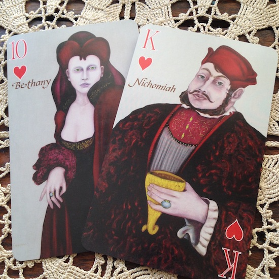 cards create a story. part of deck found in Meow Wolf House of Eternal Return.