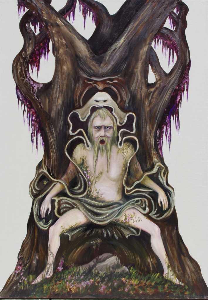 Impotent King, original art for 5 of Spades in this playing card deck for card reading and cartomancy
