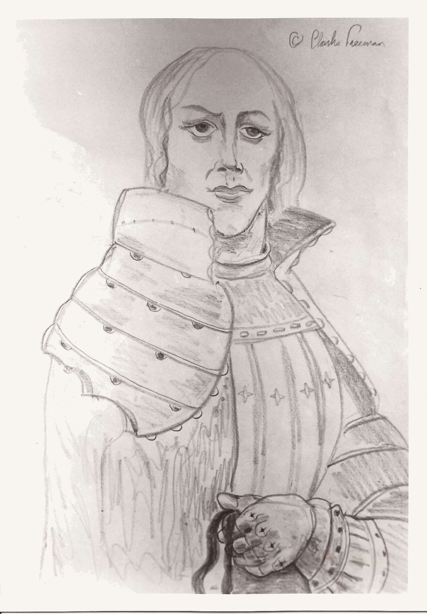 Preliminary Sketch for Lancelot, Jack of Clubs, in The Playing Card Oracles, Alchemy Edition Deck.